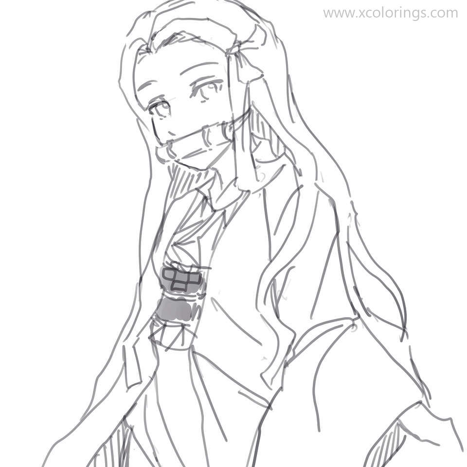 Demon Slayer Character Nezuko Coloring Pages