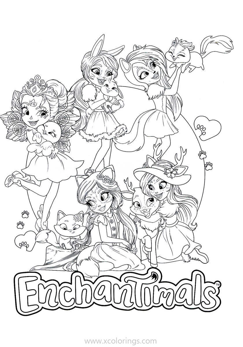 Free Enchantimals Characters Coloring Pages printable