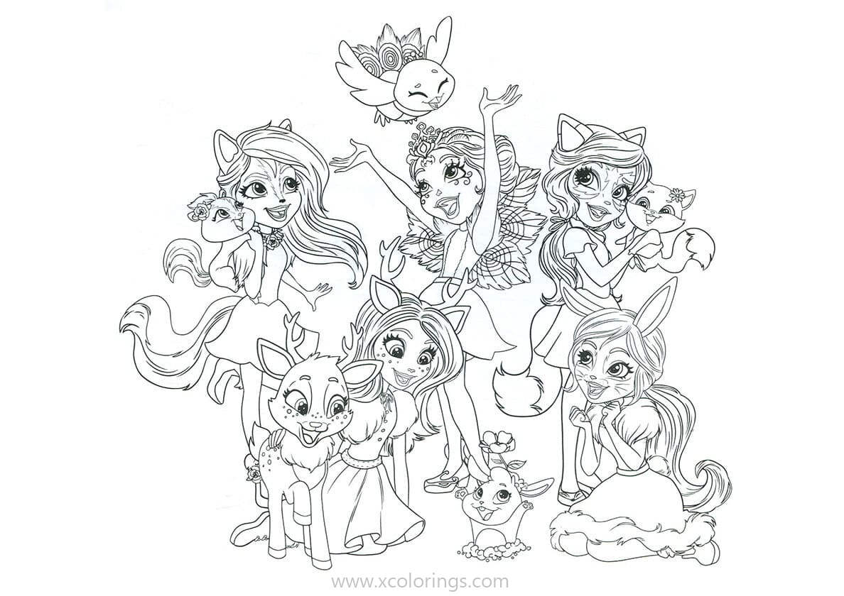 Free Enchantimals Coloring Pages Characters printable