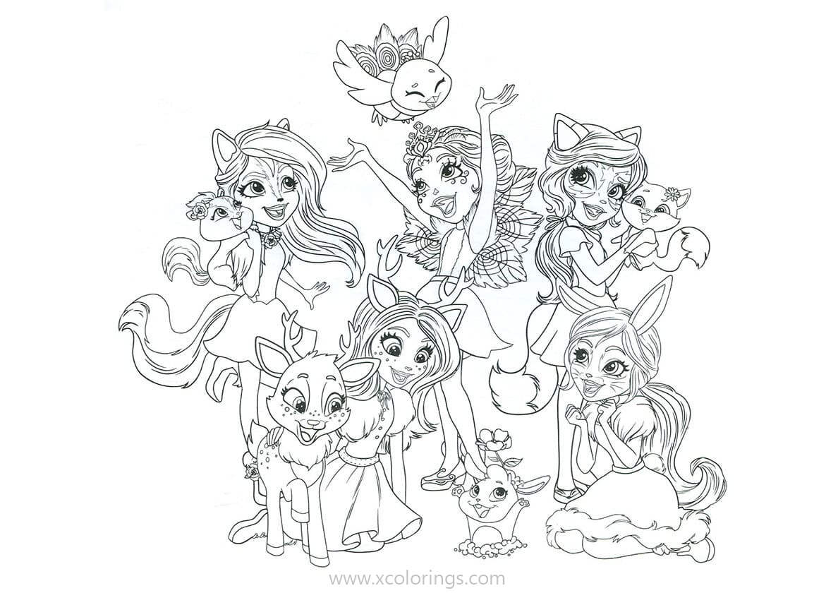 Enchantimals Coloring Pages Characters - XColorings.com