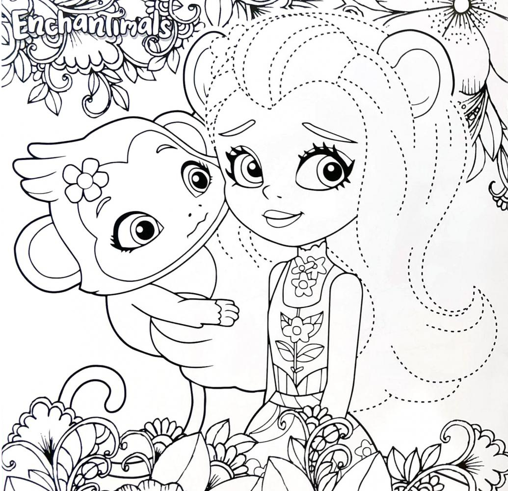Free Enchantimals Coloring Pages Compass and Merit Monkey printable