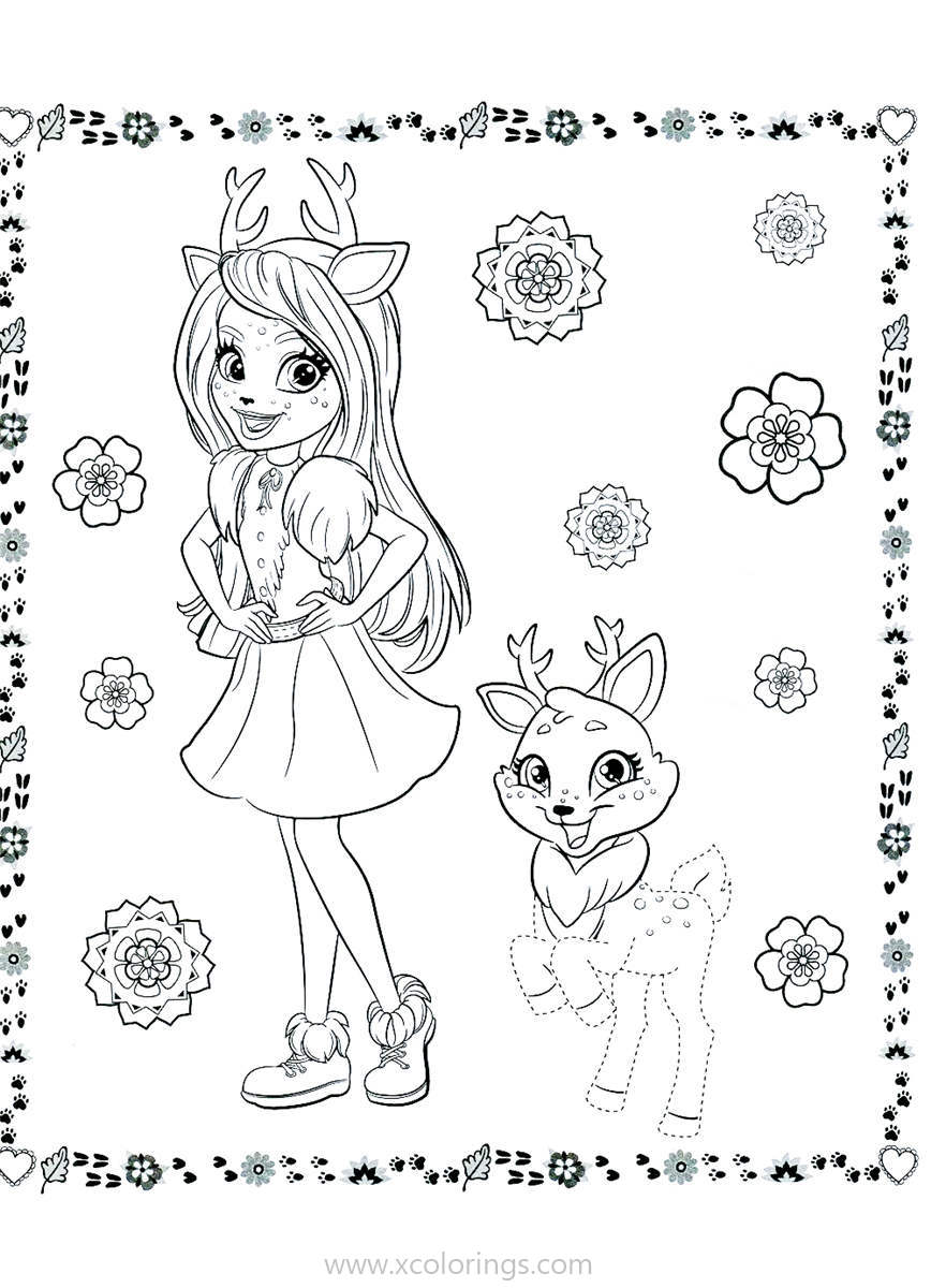 Free Enchantimals Coloring Pages Sprint and Danessa Deer printable