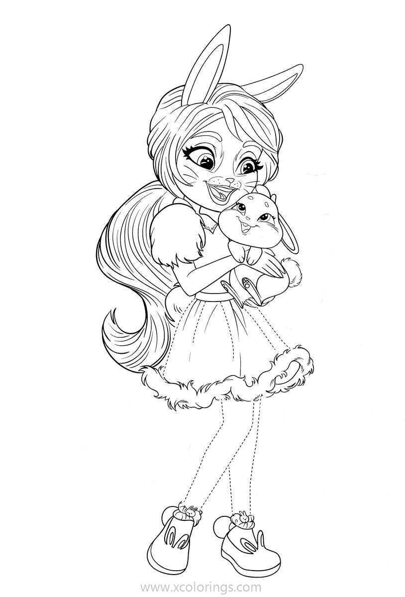 Free Enchantimals Coloring Pages Twist and Bree Bunny printable