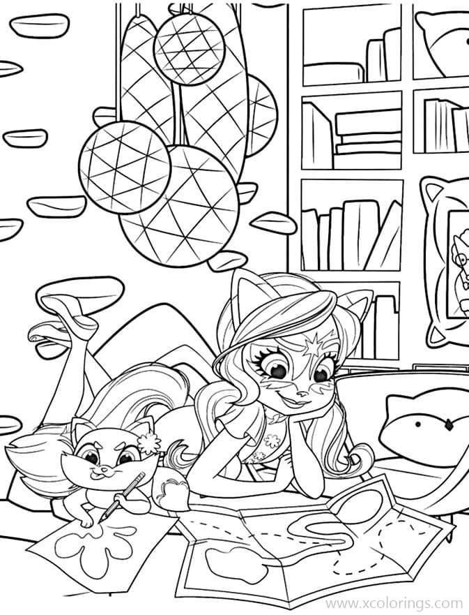 Free Enchantimals Fox Girl Coloring Pages printable