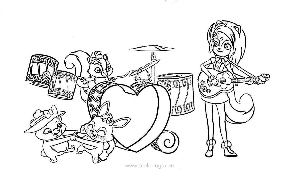 Free Enchantimals Playing Music Coloring Pages printable