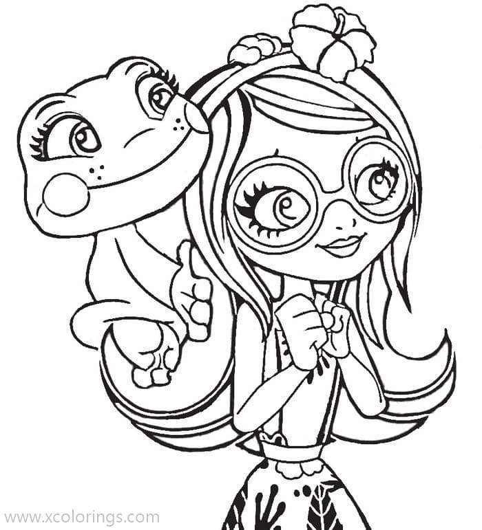 Free Enchantimals Stumper Coloring Pages Frogs Tamika and Burst printable