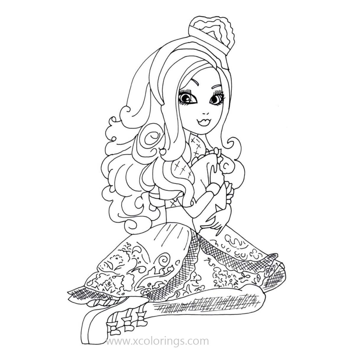 Free Ever After High Apple White Coloring Pages printable