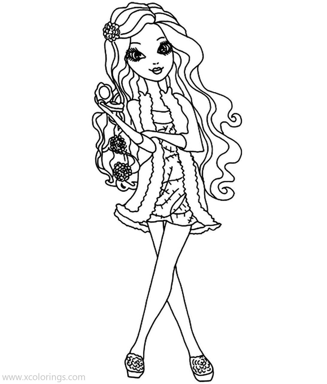 Free Ever After High Apple White with Coat Coloring Pages printable