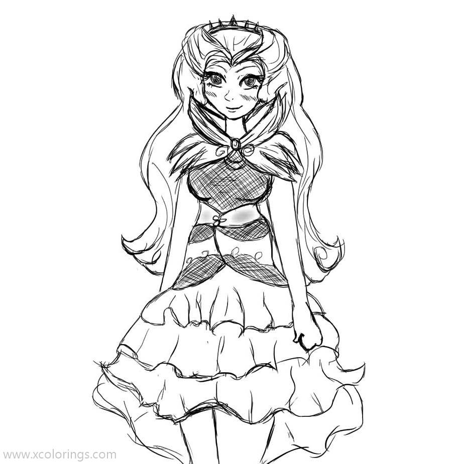Free Ever After High Coloring Pages Raven Queen Sketch printable