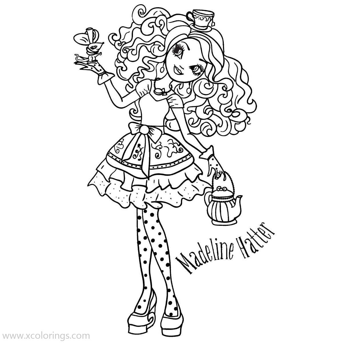 Free Ever After High Madeline Hatter Coloring Pages printable