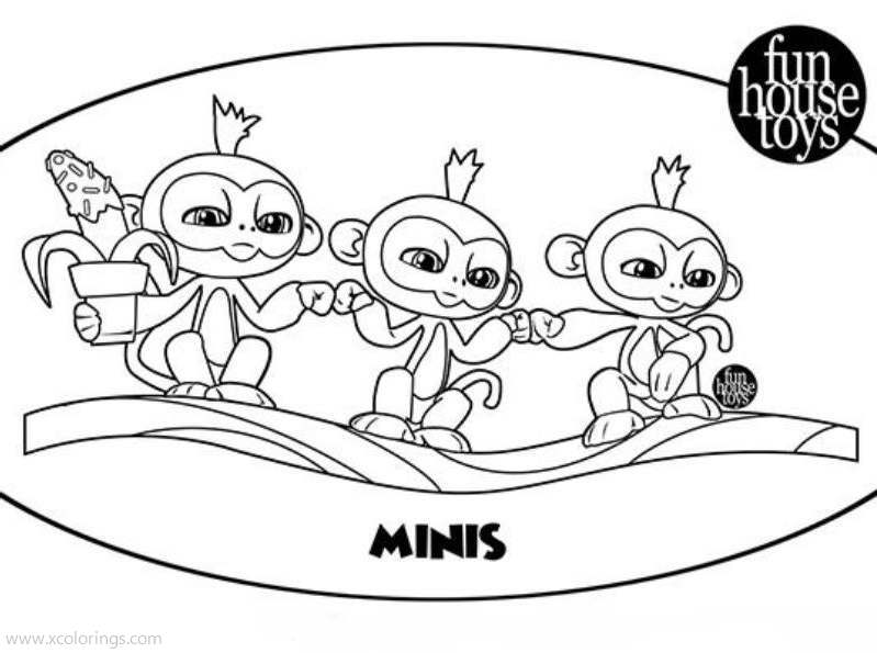 Free Fingerlings Coloring Pages Monkey Minis printable