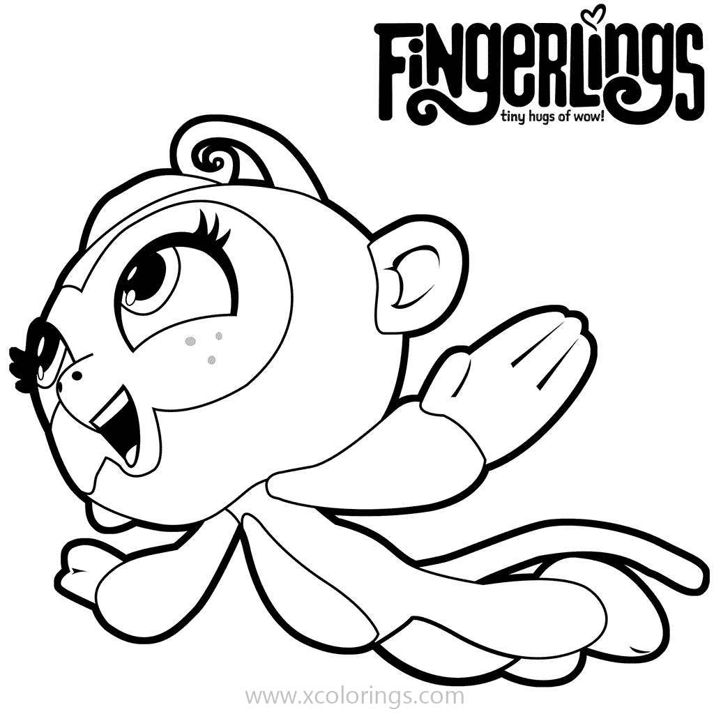 Free Fingerlings Coloring Pages Monkey is Flying printable