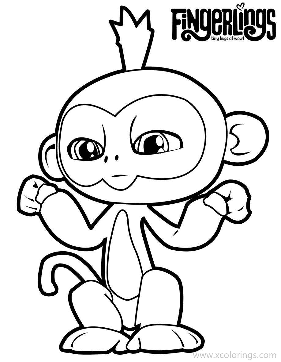 Free Fingerlings Coloring Pages Monkey printable