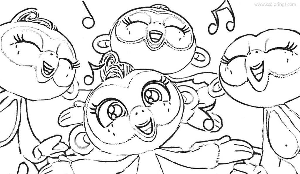 Free Fingerlings Coloring Pages Monkeys are Singing printable
