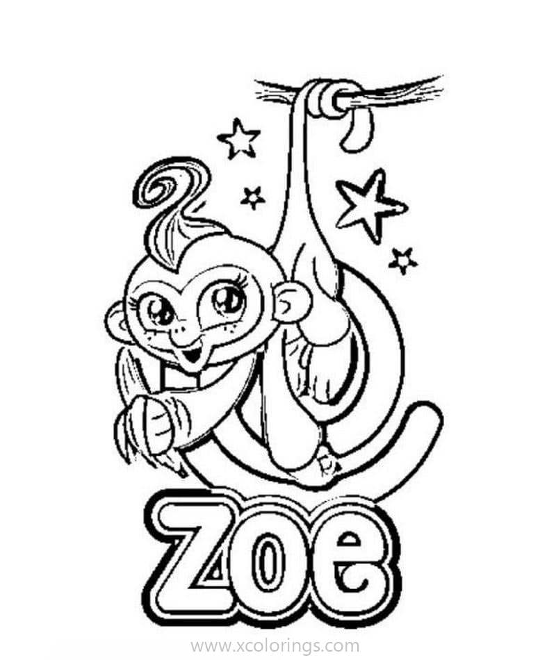 Free Fingerlings Coloring Pages Zoe printable