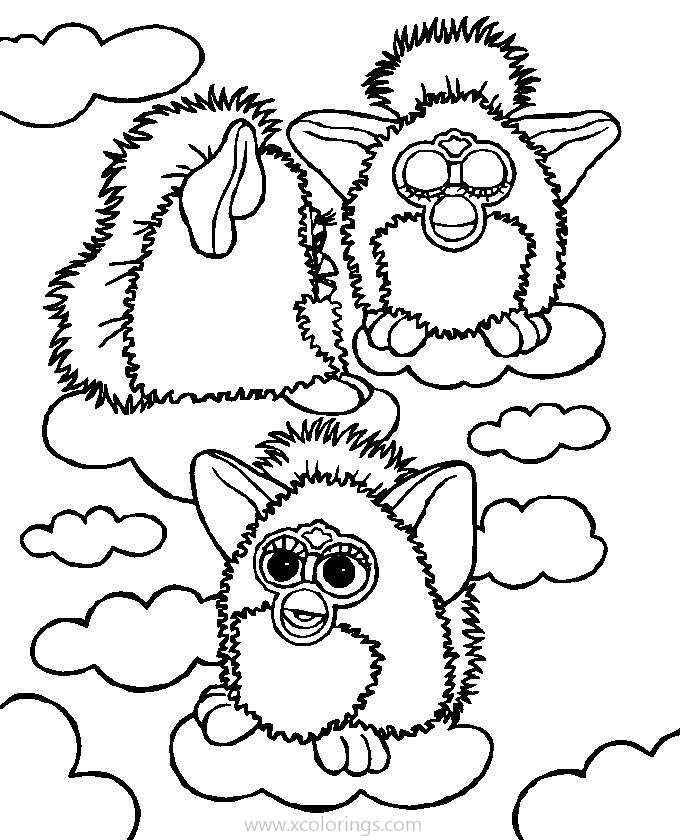 Free Furbies on Cloud Coloring Pages printable