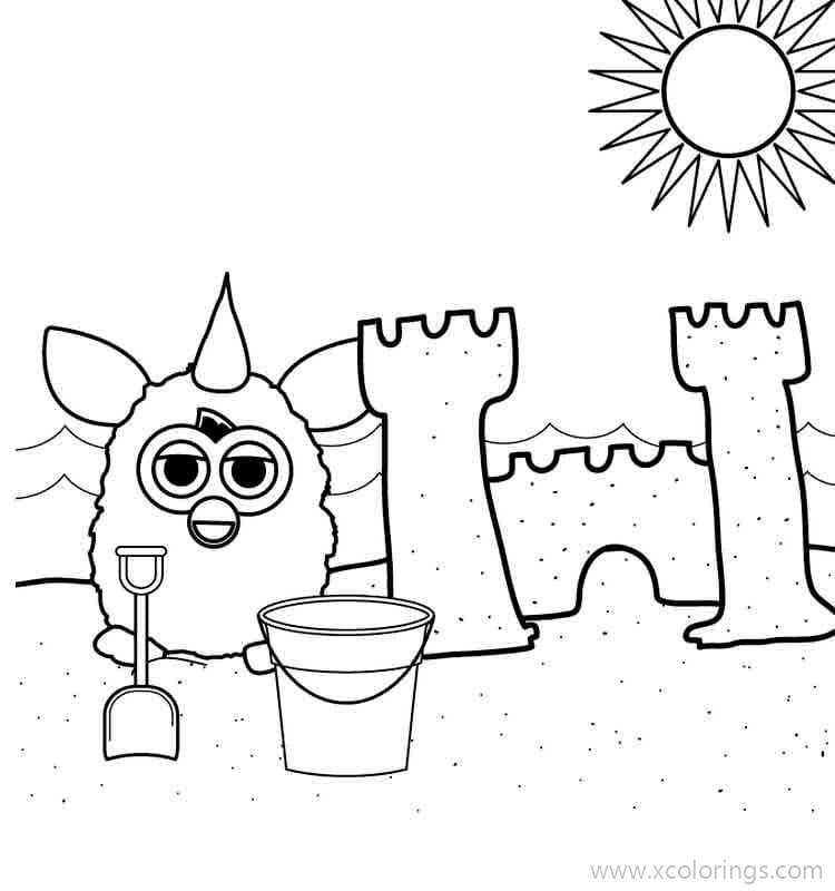 Free Furby Build Sand Castle Coloring Pages printable