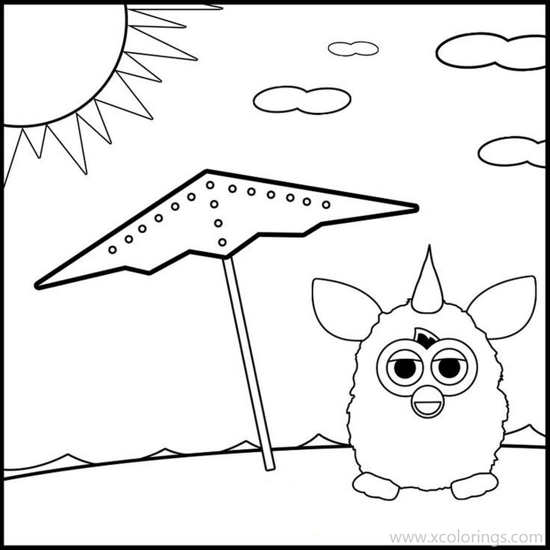 Free Furby Coloring Pages Enjoying The Sunshine printable