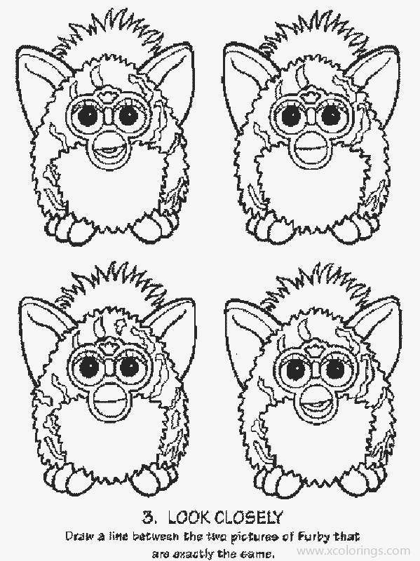 Free Furby Coloring Pages Look Closely printable