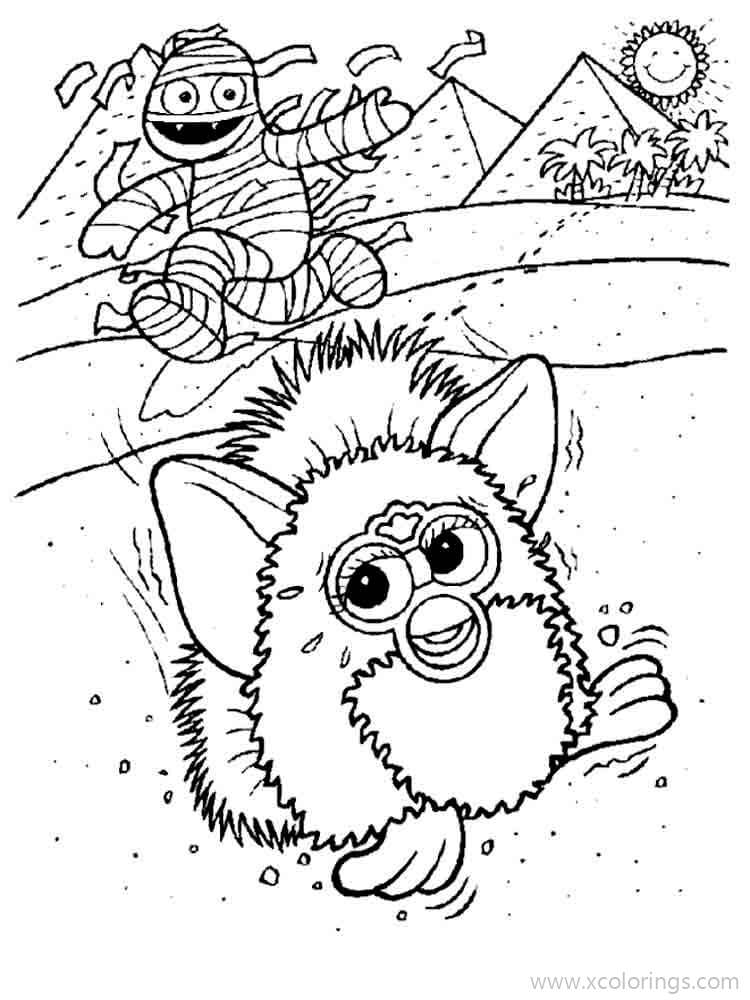 Free Furby Coloring Pages Mummy in Egypt printable