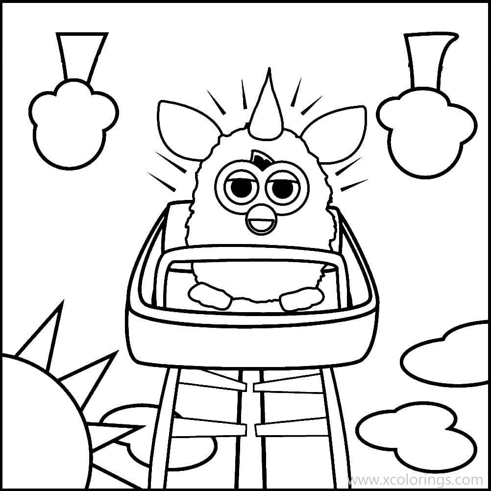 Free Furby Coloring Pages Playing Rollercoaster printable
