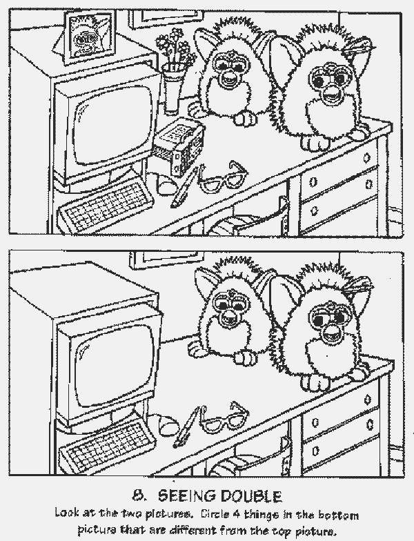 Free Furby Coloring Pages Seeing Double printable