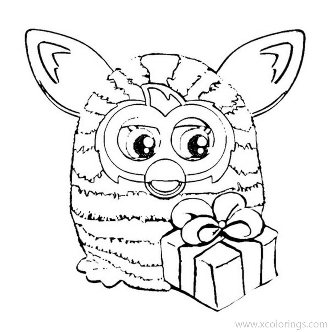 Free Furby Got A Present Coloring Pages printable