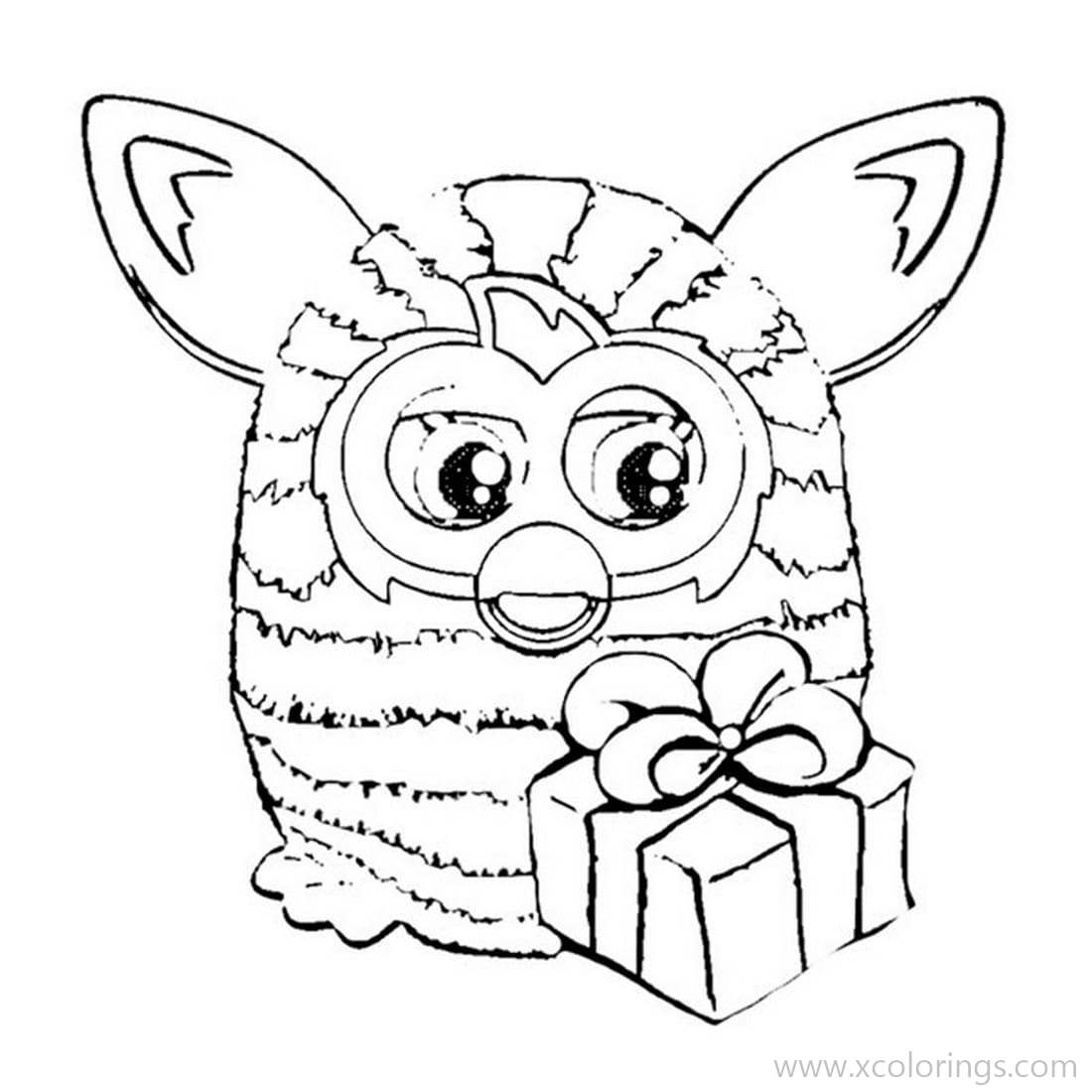 Furby Got A Present Coloring Pages - XColorings.com