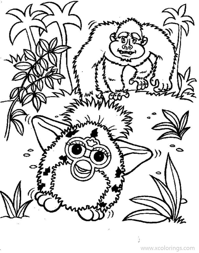 Free Furby In The Jungle Coloring Pages printable