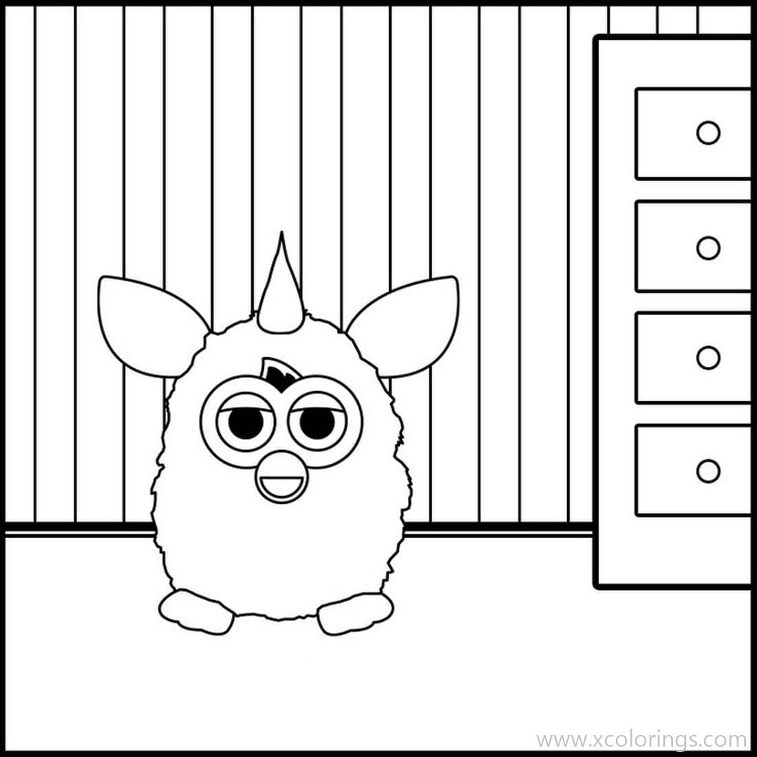 Free Furby In the Room Coloring Pages printable