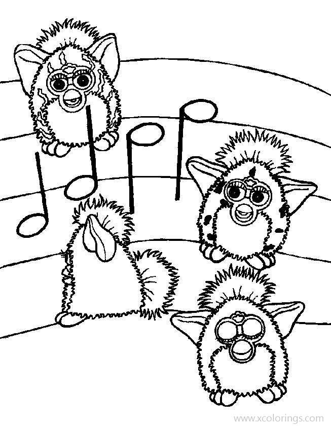 Free Furby Listening Music Coloring Pages printable