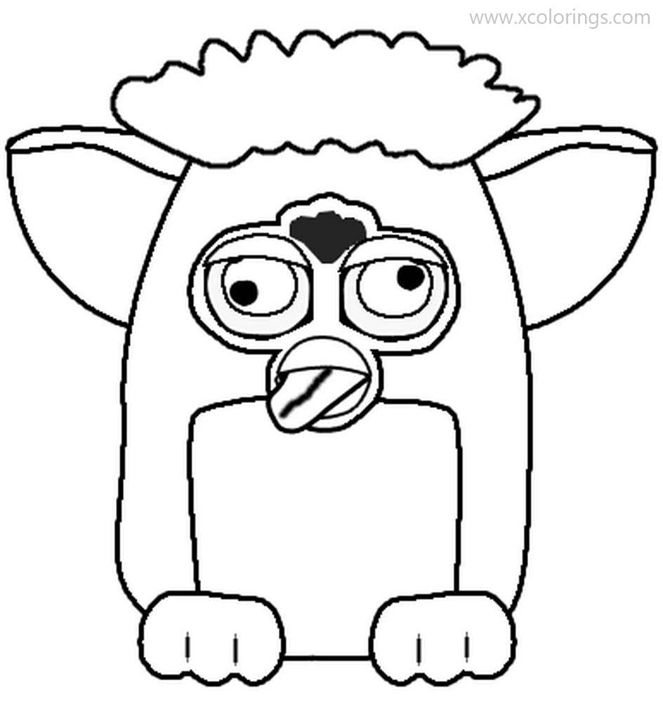 Free Furby Making A Face Coloring Page printable