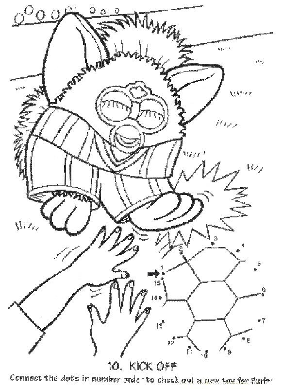 Free Furby Playing Soccer Coloring Pages printable