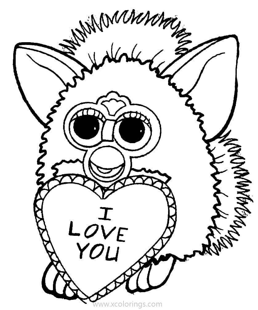 Free Furby Valentines Day Coloring Pages printable