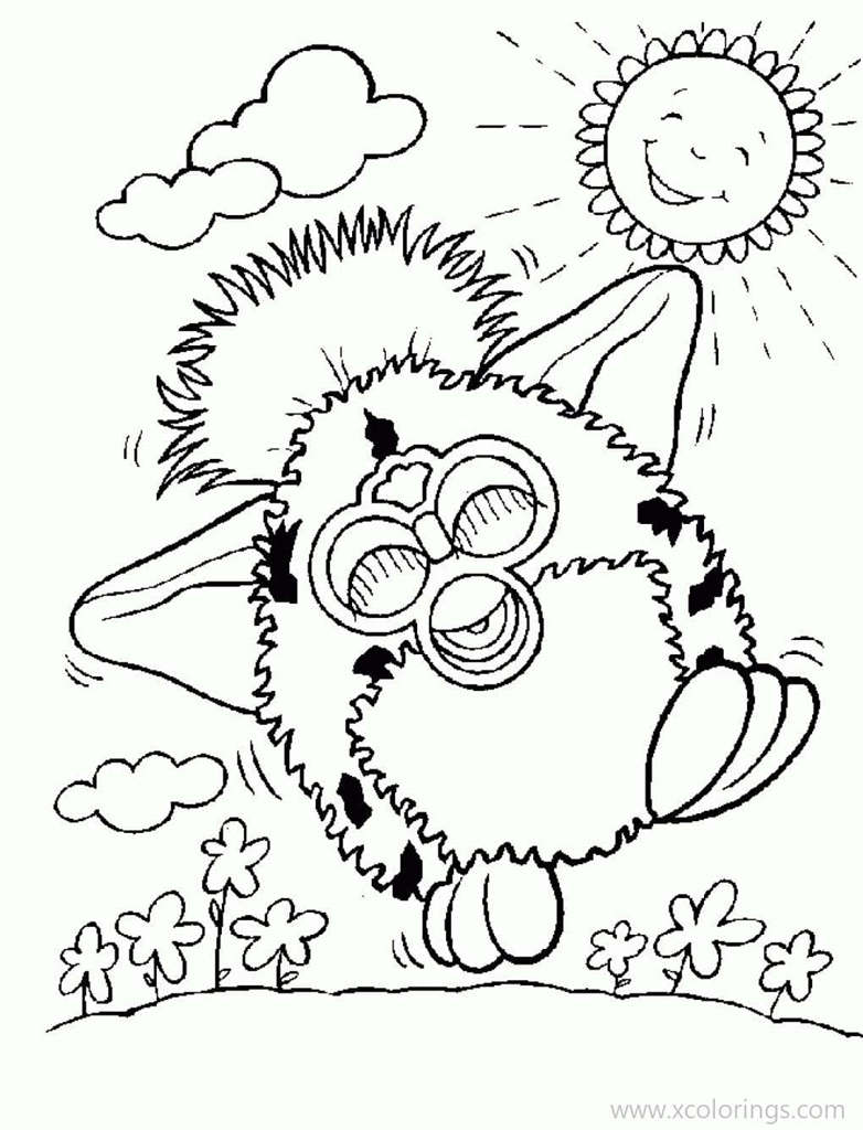 Free Furby is Happy Coloring Pages printable