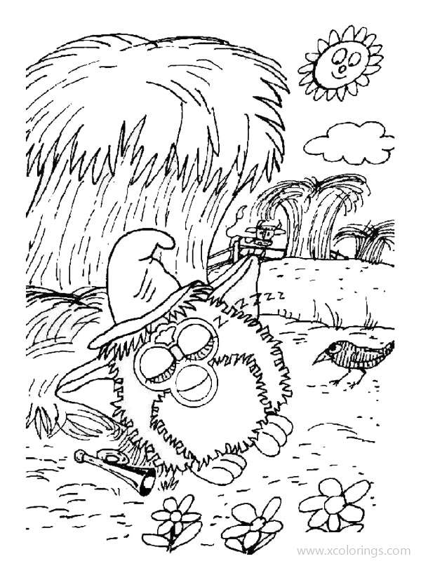Free Furby is Sleeping Coloring Pages printable