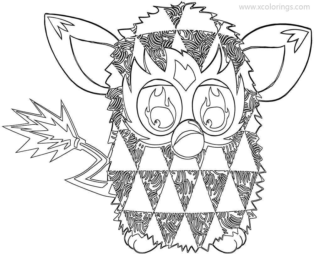 Furby with Triangles Coloring Pages - XColorings.com