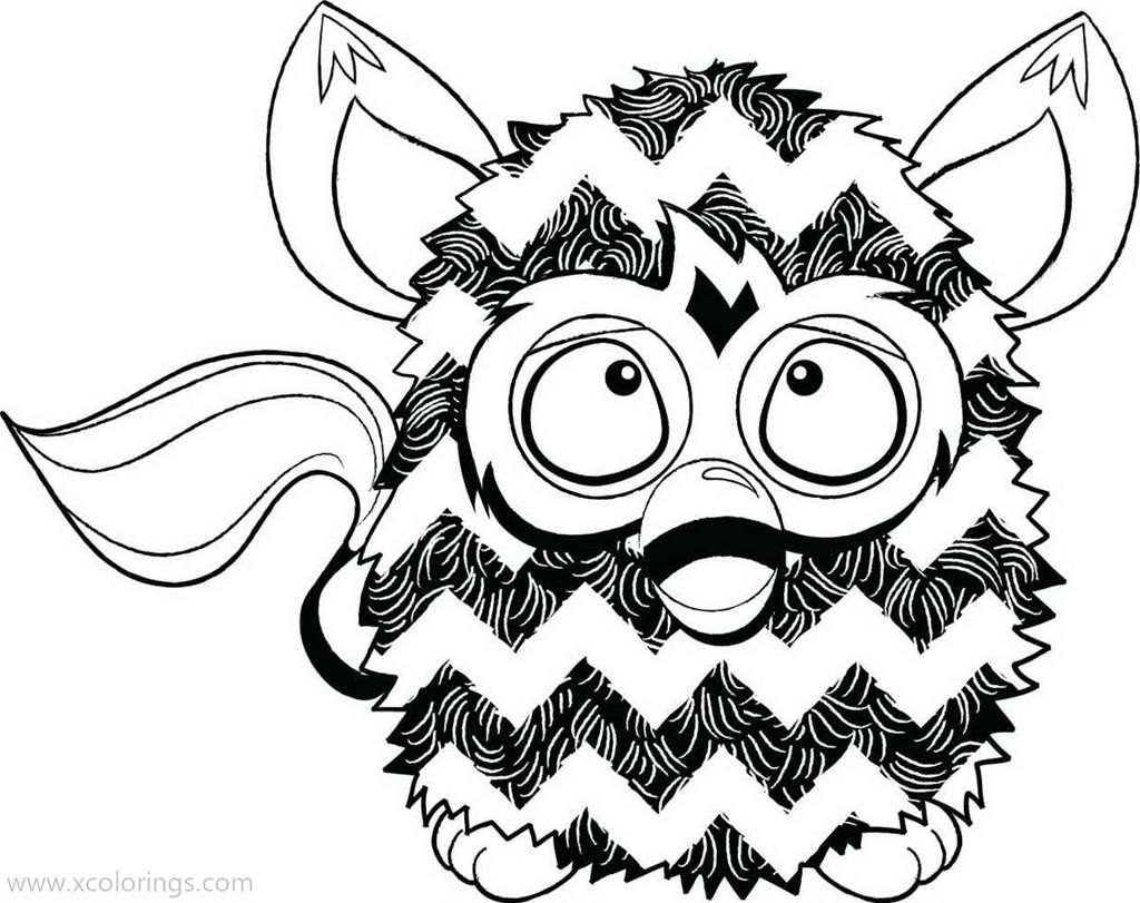 Free Furby with Zig Line Coloring Pages printable