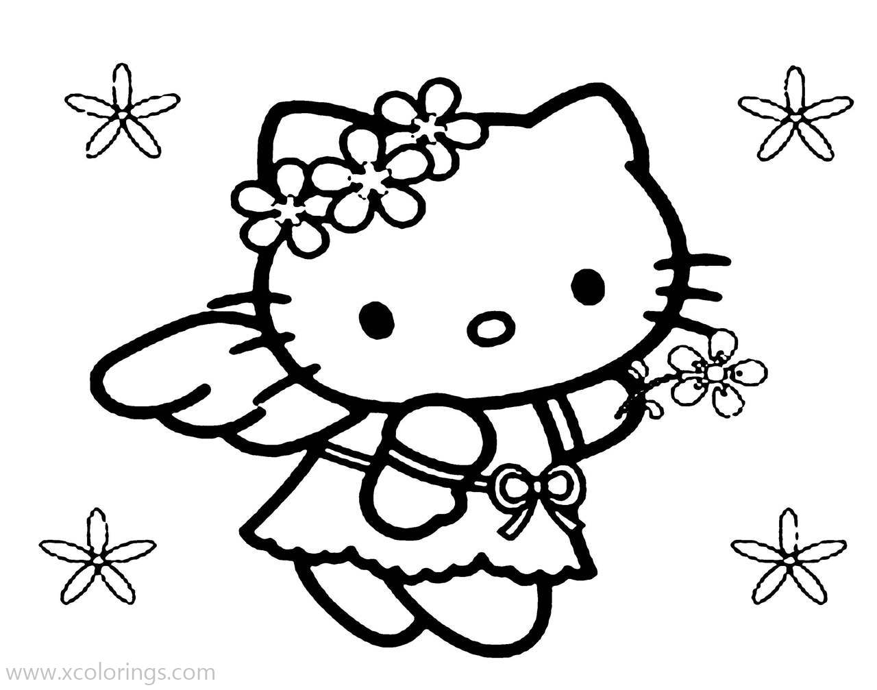 Free Hello Kitty Halloween Coloring Pages Angel Kitty printable