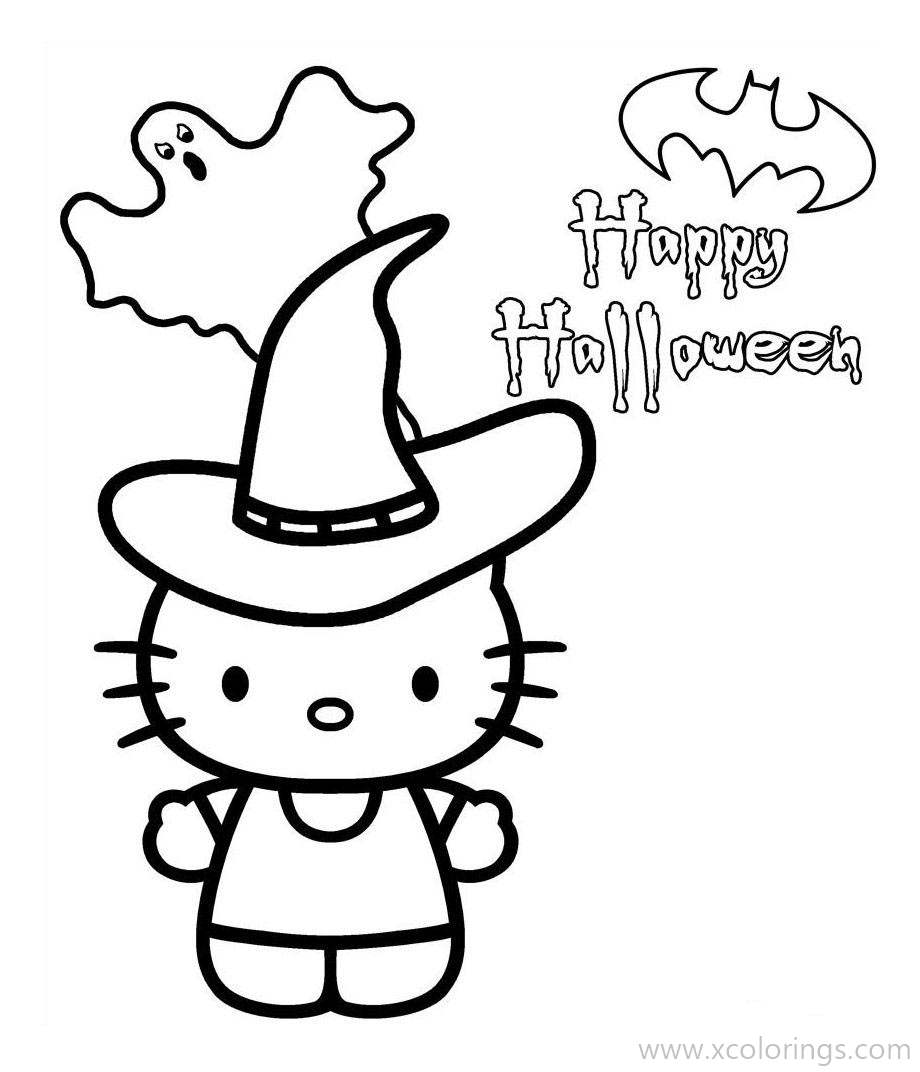Free Hello Kitty Halloween Coloring Pages Ghost printable