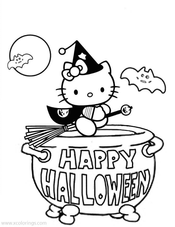Free Hello Kitty Halloween Coloring Pages Happy Halloween printable