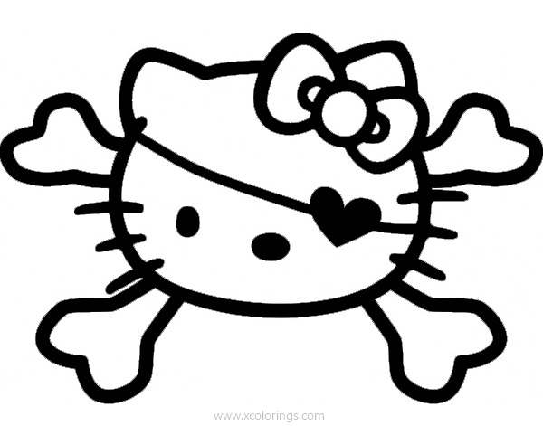 Free Hello Kitty Halloween Coloring Pages Pirate Kitty printable