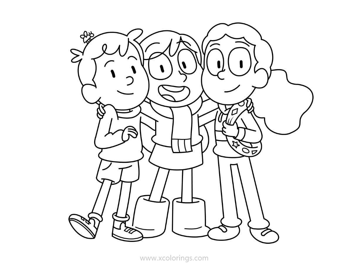 Free Hilda Coloring Pages Hilda with Frida and David printable