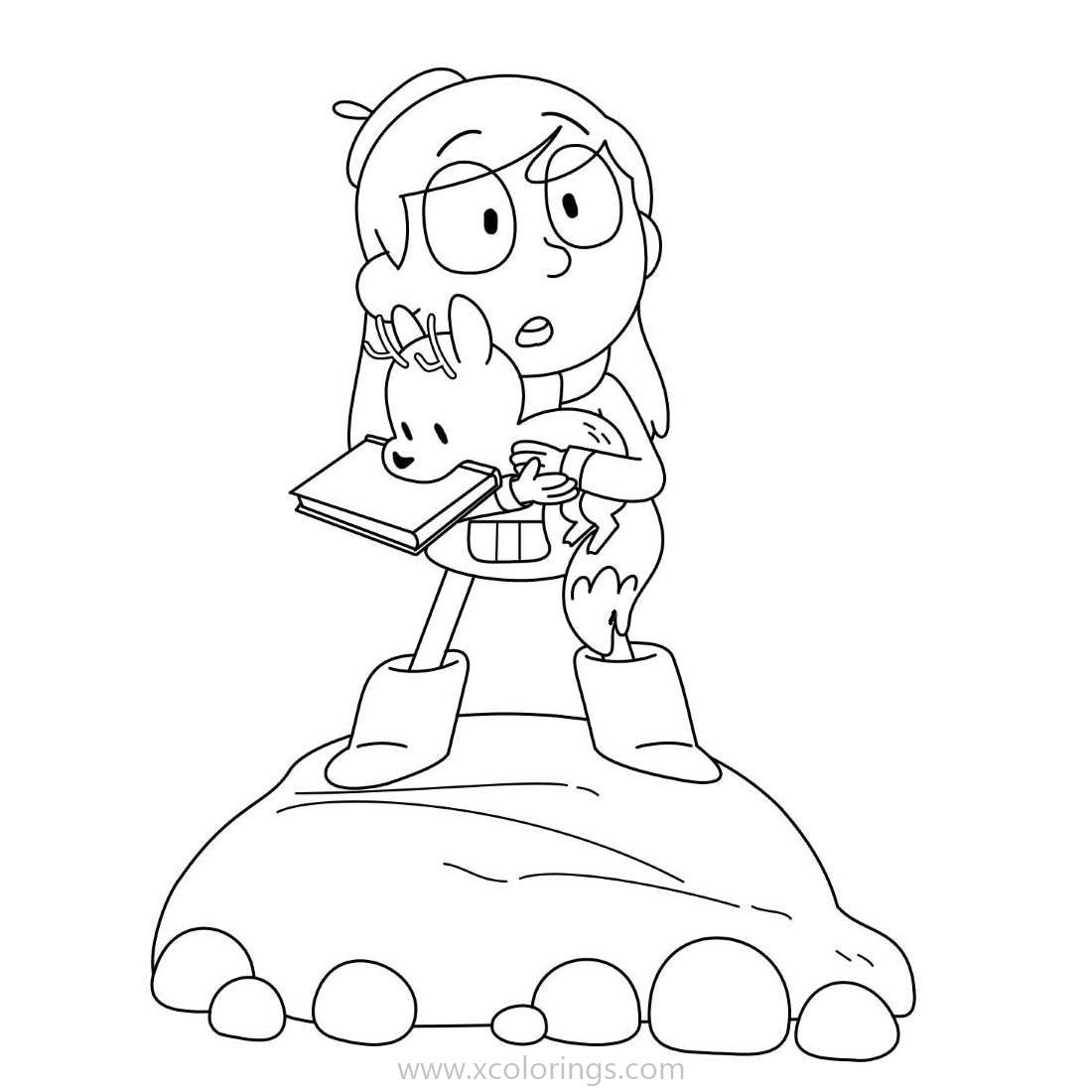 Free Hilda Coloring Pages Standing On The Rocks printable