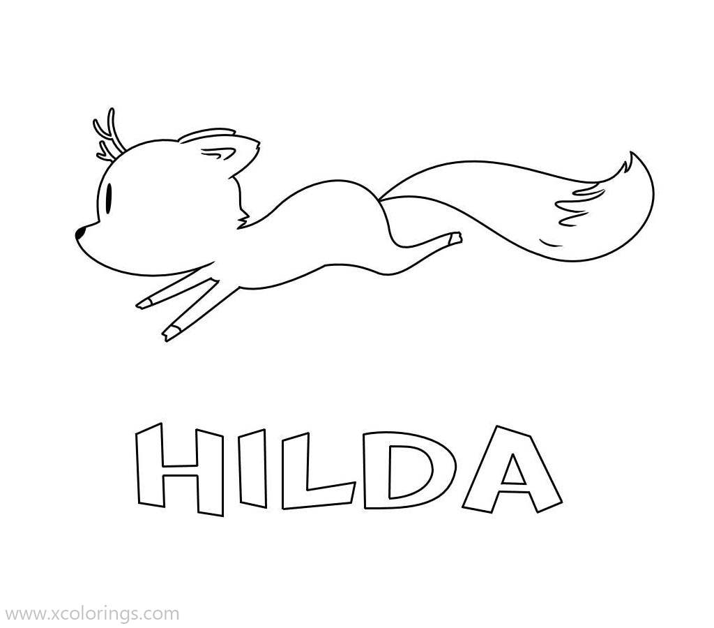 Free Hilda Deer-Fox Coloring Pages printable