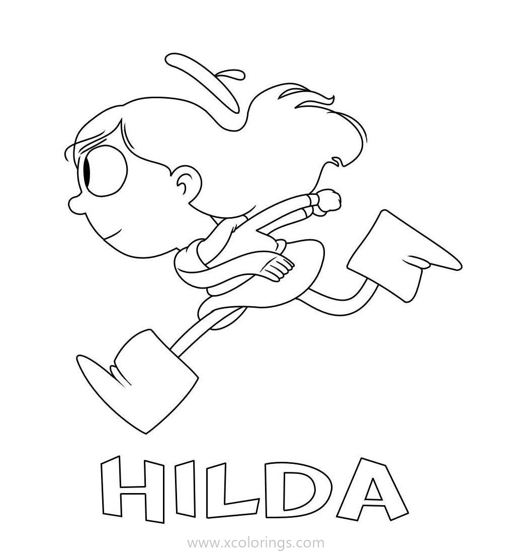Free Hilda is Running Coloring Pages printable