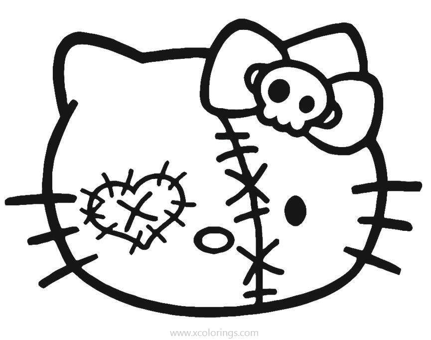 Free Horrible Hello Kitty Halloween Coloring Pages printable
