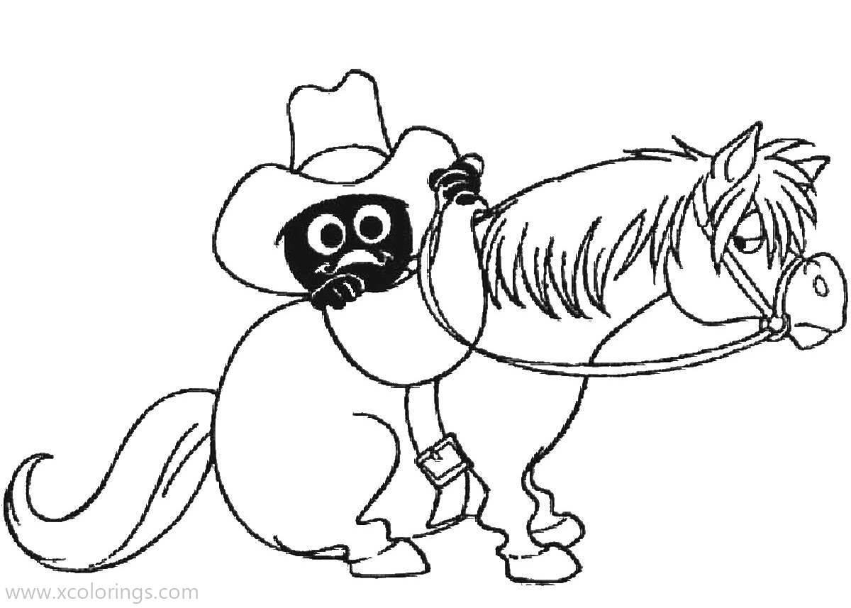 Free Horse Rider Calimero Coloring Pages printable