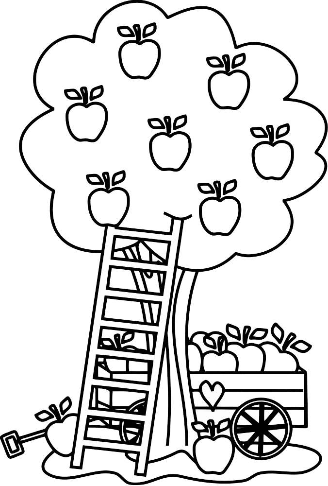 Free Johnny Appleseed Coloring Pages Apple Harvest printable