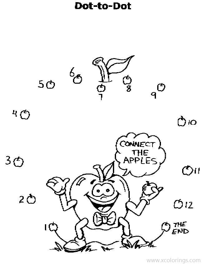 Free Johnny Appleseed Coloring Pages Dot to Dot printable